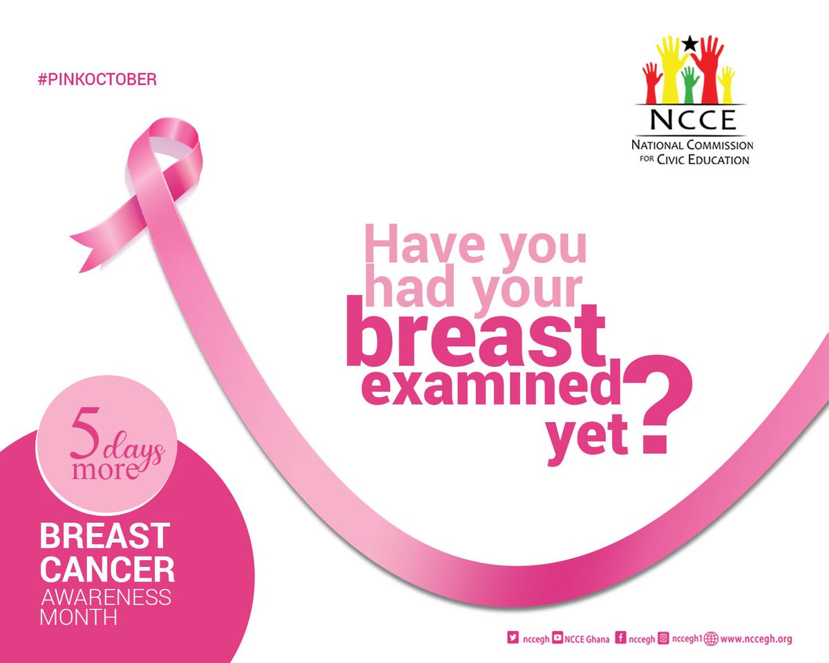 nccegh's tweet photo. In this month of October,get your breast examined.
#October #BreastCancerAwareness #breastcancer #PinkOctober https://t.co/VnycvaKwIK