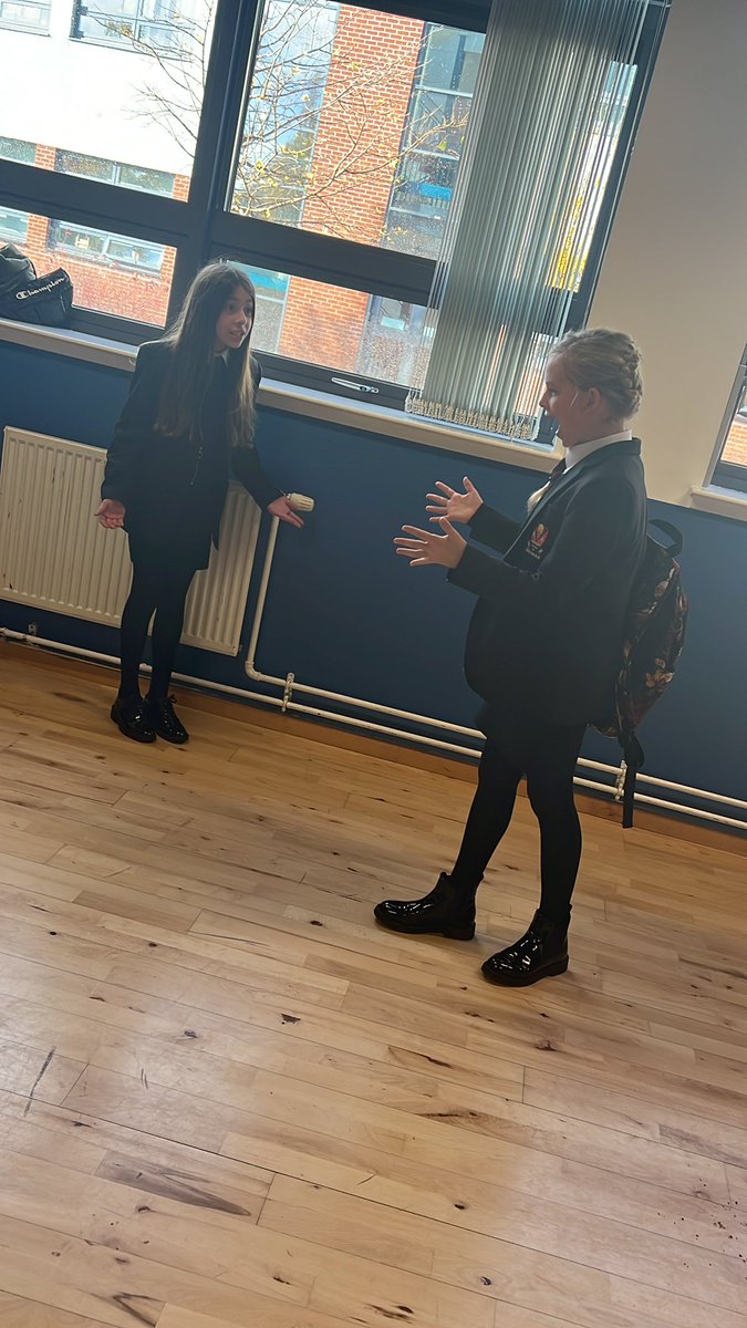 LesmahagowDrama's tweet photo. Darcy & Aria in 1.4 learning all about how to use the drama convention voice over!! Fantastic work girls 🎉🎭 #TeamGow #HavingFunLearning https://t.co/67nuHIQShx