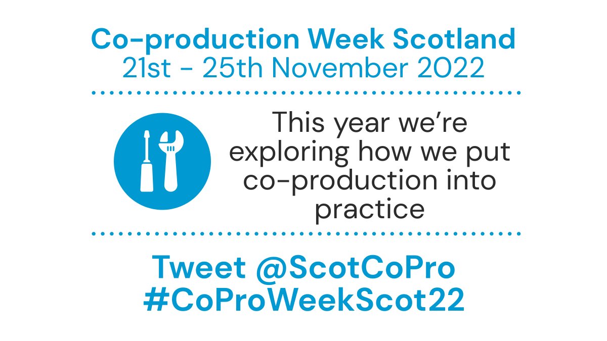 How do we put co-production into practice properly and sustainably? We're looking for your stories and examples to showcase during #CoProWeekScot22! coproductionscotland.org.uk/coproweekscot