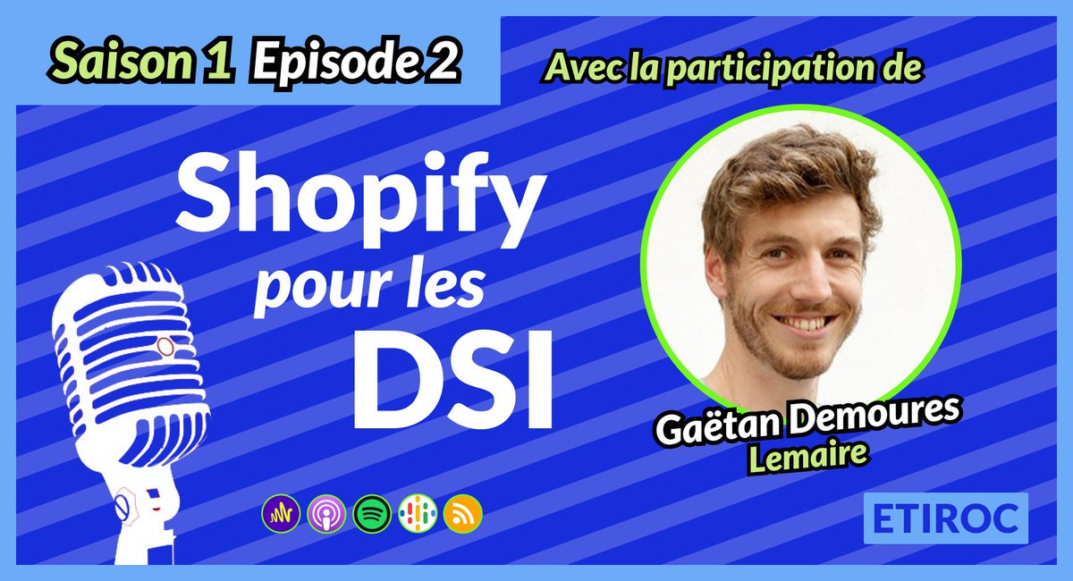 etiroc's tweet photo. L’épisode 2 de la saison 1 du podcast « Shopify pour les DSI » est en ligne !🎙

@christophedavy accueille Gaëtan Demoures, Directeur des Systèmes d’Information de la marque de mode haut de gamme Lemaire.

👉https://t.co/vBRwyZESop

📡 Spotify, Apple Podcasts, Google Podcasts https://t.co/TW500ephPI