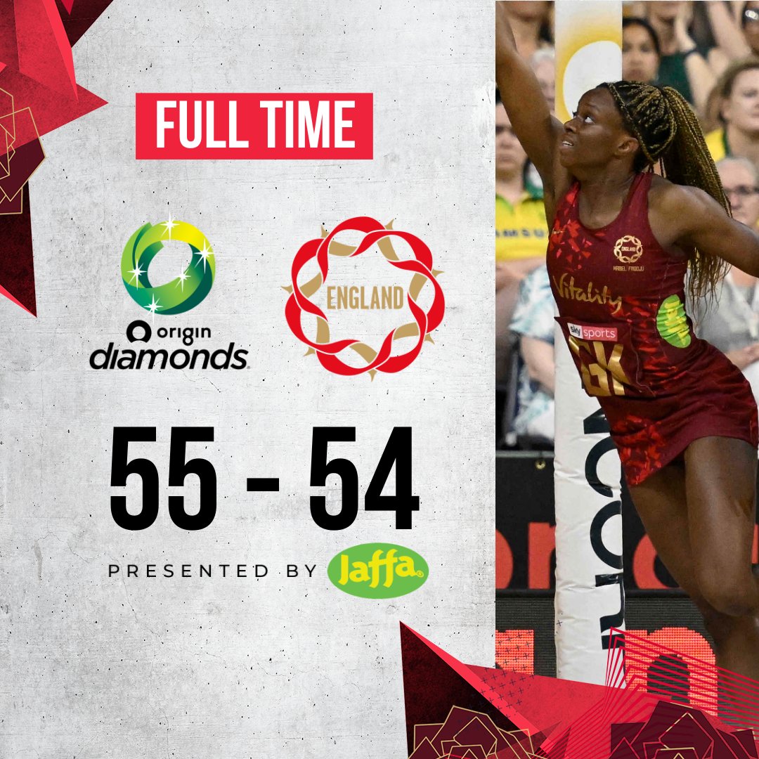EnglandNetball's tweet photo. So close. 

We pushed all the way but the hosts take the win by one.  

We go again on Sunday 👊 https://t.co/pw8CBDWnvk