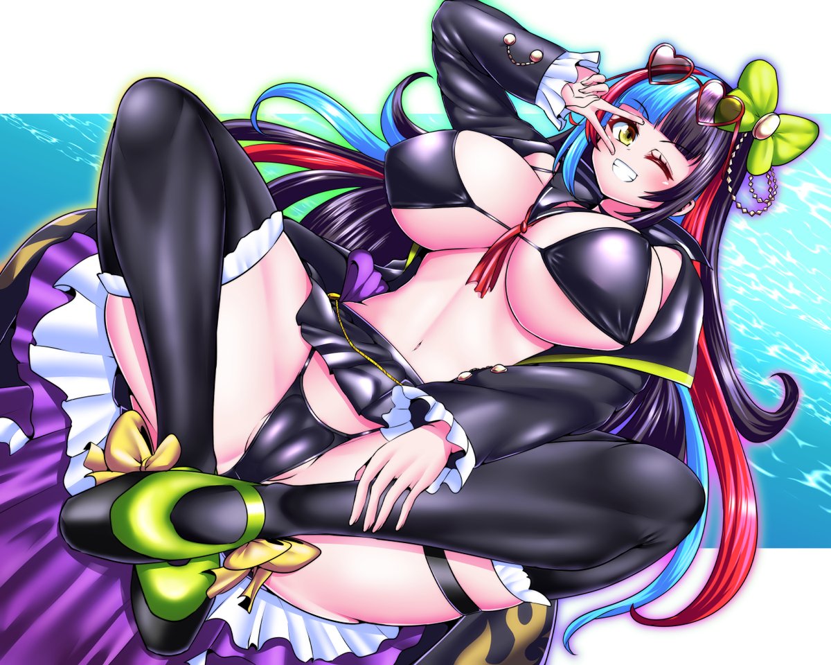 水着なぎこさん(第三臨)とだいしゅきホールド絵。Skebご依頼ありがとうございました! 