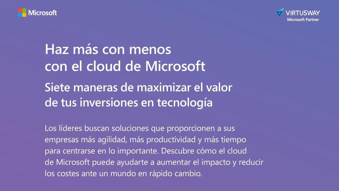 Virtusway's tweet photo. Algunas ideas sobre cómo maximizar el valor de tus inversiones en tecnología con Microsoft Cloud:

#solucionestecnológicas #Cloud #Virtusway #partnermicrosoft #seguridaddigital https://t.co/D4gKdmIbLP
