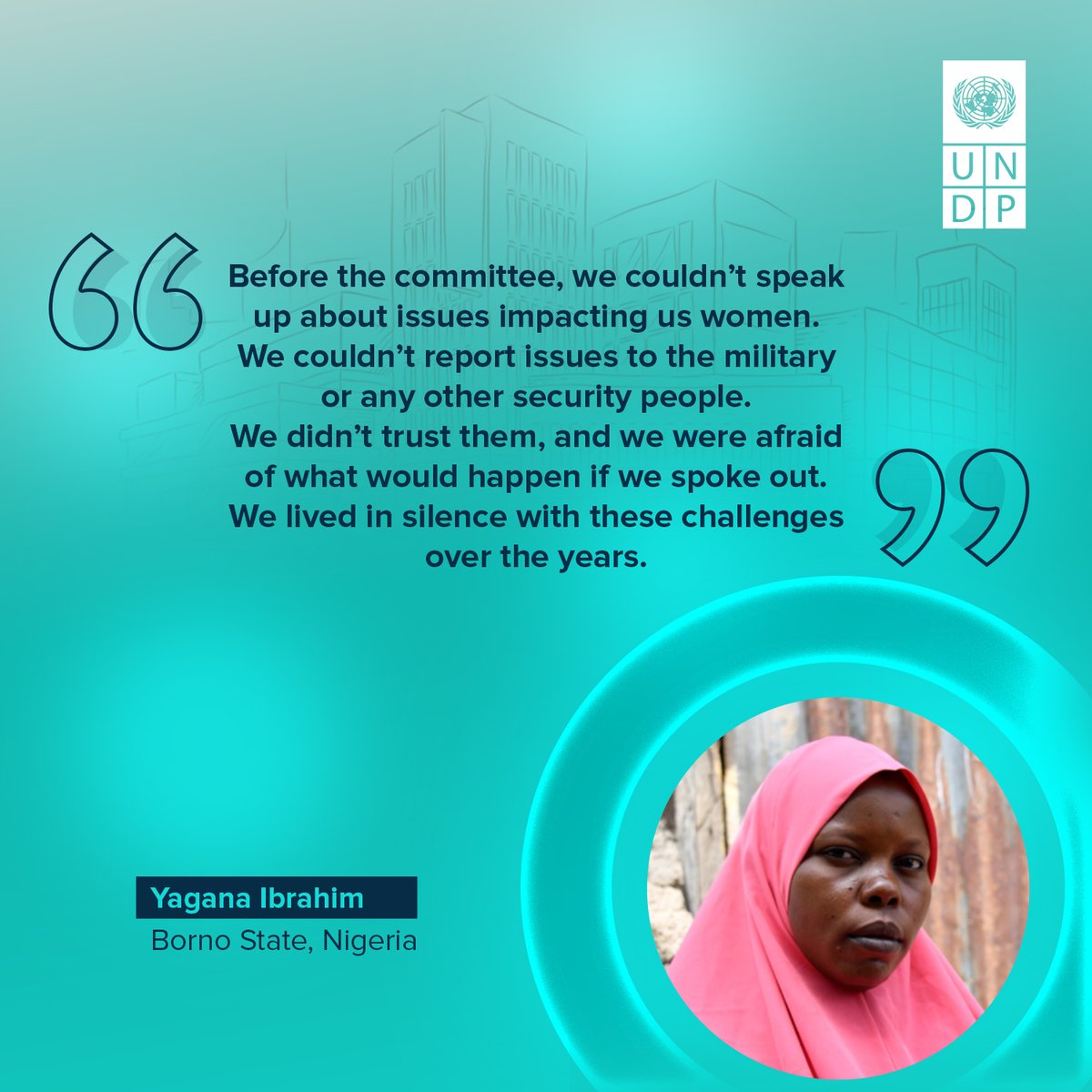 #RebuildingTogether Banki through community voice Yagana is an active member of the committee in Banki 🇳🇬, acting as a voice for women & girls. For the first time in her life, she can raise specific issues faced by females in the community in a public space & suggest solutions.