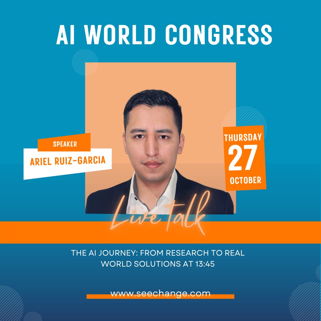 SeeChangeTech's tweet image. Ariel will be on stage tomorrow at the #AIWorldCongress giving a talk on The AI Journey: From Research to Real World Solutions

On stage at 13:45 be sure to get a seat for this one!

Event details 👉 bit.ly/3eOG43w 

#MachineLeaning #TheAIJourney #RealWorldSolutions