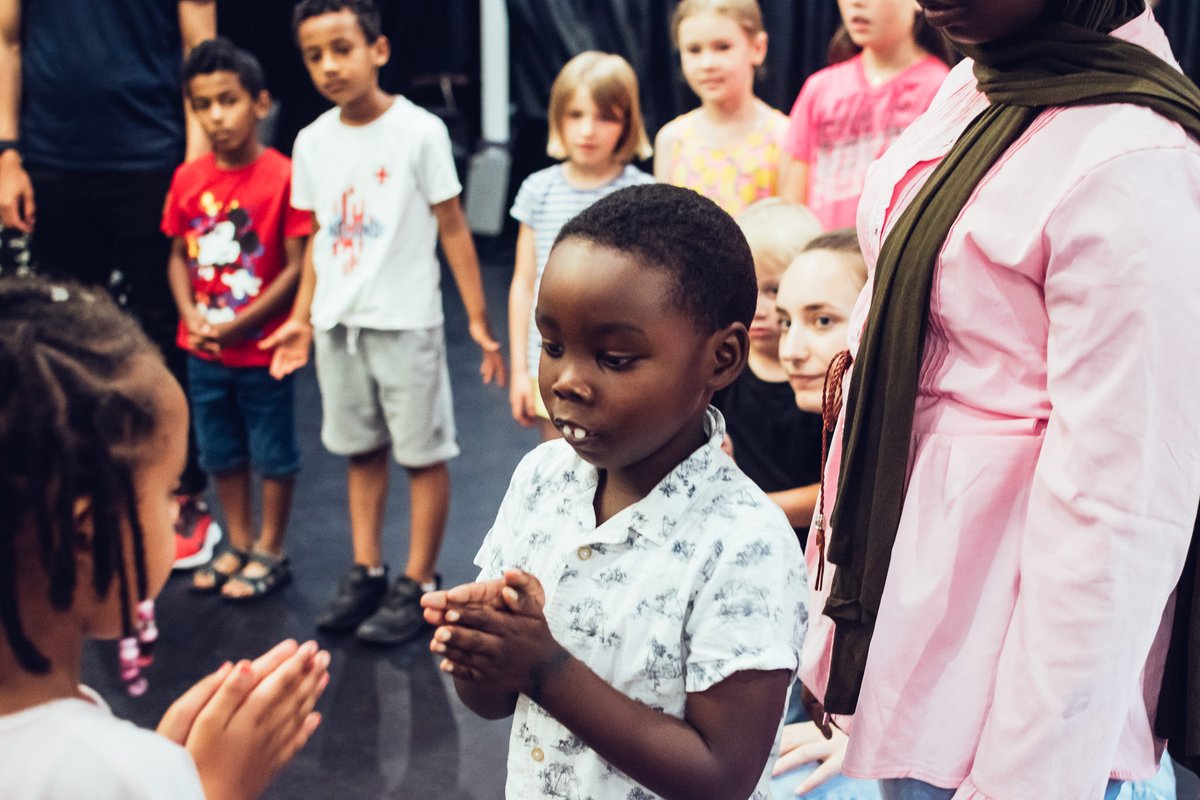 SBC_Theatre's tweet photo. If this doesn't lift the mood what will?!

Because happy times with new friends are the perfect remedy for these turbulent times 🌞🧡 

We are having a ball this half-term with #FamilyFunDays @TheMontyArts and our newly launched #YouthTheatreofSanctuary @OldhamColiseum https://t.co/I1IYp4aAcx
