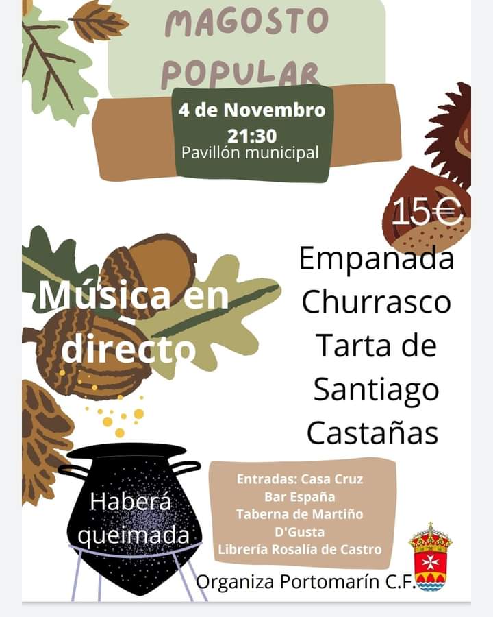 LibrePortomarin's tweet photo. Anímate!!! 🎉🎉🌰🍖🍰🍻💃🕺
#Magosto #MagostoPopular #Participa #ColaboraCoEquipoDaVila #ForzaPorto #Portomarín 💙🤍💙 https://t.co/ahgzr0Epf3