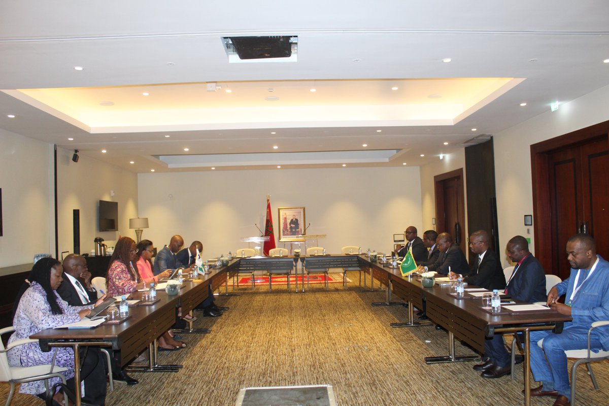 AU_ETTIM's tweet photo. #AUPeaceConference #AUTangier2022 #PeaceforDevelopment . Bilateral with @AfDB_Group #Morocco. https://t.co/FG9tCmMScr