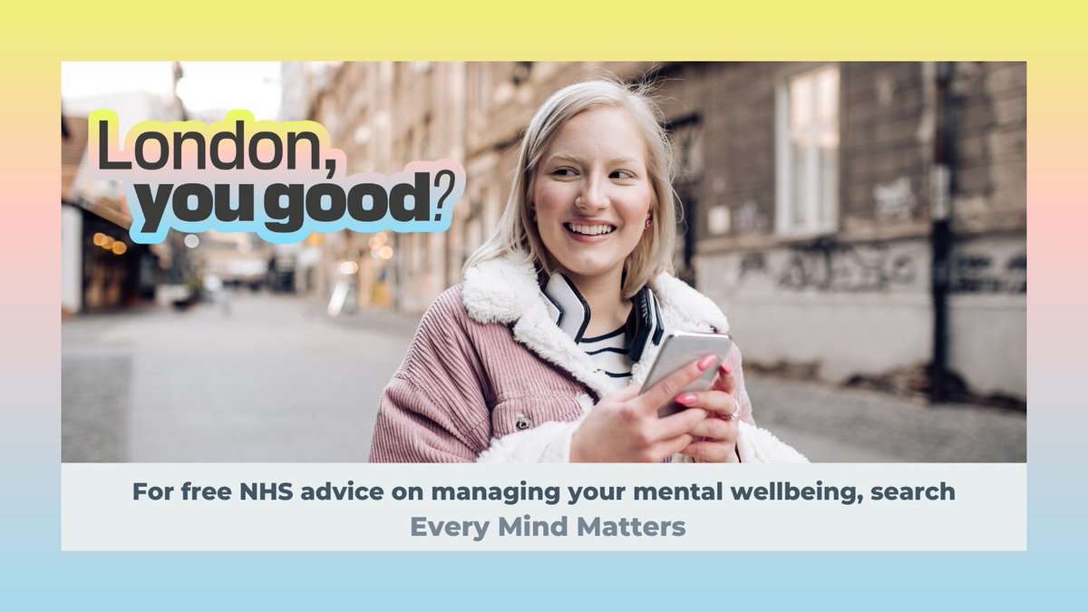London, you good? Having good mental health helps us to relax more, achieve more and enjoy our lives more. For free, practical tips on managing your wellbeing, visit nhs.uk/Every-Mind-Mat… 🧠💛 #LondonYouGood