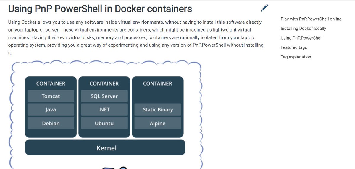 Using <a href="/PnpPowershell/">PnP PowerShell for Microsoft 365</a> inside <a href="/Docker/">Docker</a> containers?

Check out this amazing new post by Aleksandr Sapozhkov 👇

pnp.github.io/powershell/art…

#PnPPowerShell #M365Dev #SharePoint #Microsoft365PnP #SharingIsCaring #CommunityRocks #docker