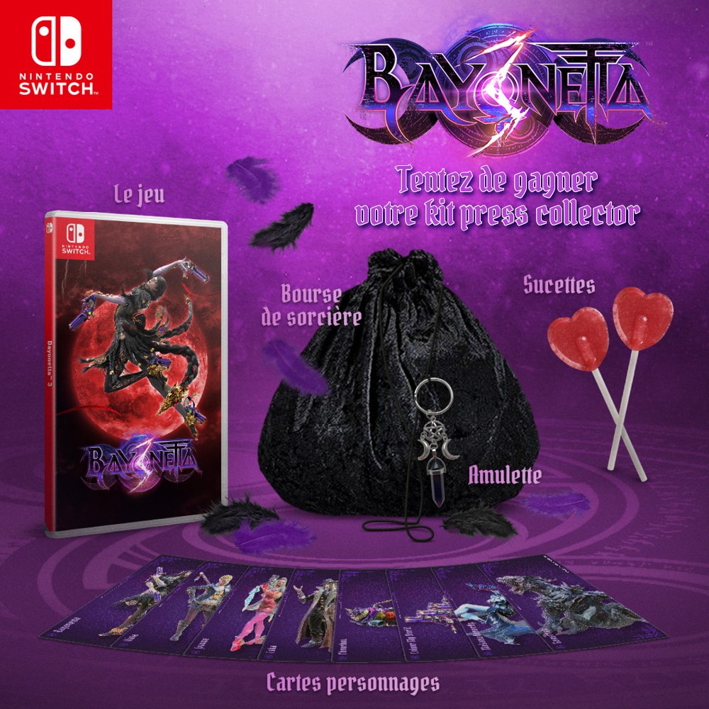 Micromania_Fr's tweet photo. On vous propose un lot exceptionnel ! Tentez de gagner un Kit Press ultra COLLECTOR #Bayonetta3

🧙‍♀ RT &amp; Follow @Micromania_Fr⁣⁣⁣⁣⁣⁣⁣⁣⁣
🧙‍♀ Mentionnez un ami en réponse avec #Bayonetta3xMicromania⁣⁣⁣⁣⁣⁣⁣⁣⁣ ⁣⁣⁣⁣⁣
⁣⁣⁣⁣⁣⁣⁣⁣⁣
TAS dans 1 semaine ! https://t.co/HEz5ddgfUs