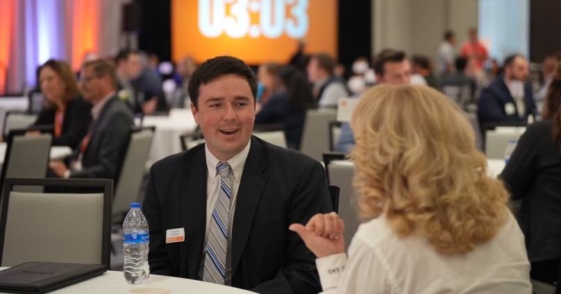 GSCInstitute's tweet photo. Day 1 at the #2022FallSCF provided networking opportunities with corporate partners for @UTKnoxville undergrad and grad students. Go to our IG (@utkgsci) for a behind-the-scenes look. Next up are sessions with UT subject-matter experts and #supplychain thought leaders. 🎉🍊 https://t.co/iAImmAFmEO