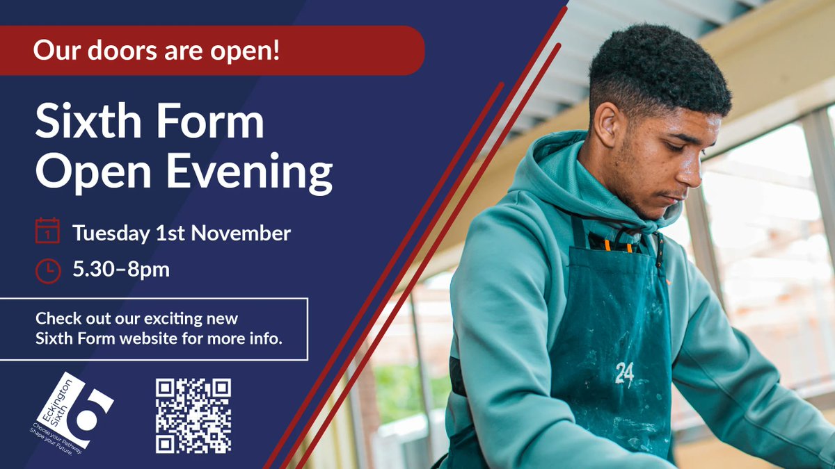 Come and see what we’re all about at our upcoming Open Evening! Find out all about our subject teaching, curriculum opportunities, great facilities, and more. Explore our exciting new Sixth Form website for more info, here: visiteckingtonsixth.co.uk #AchievingExcellence