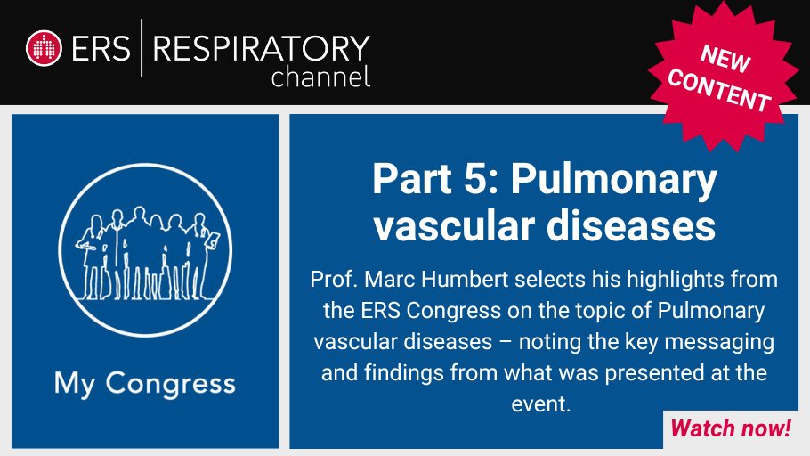 Available now on the ERS Respiratory Channel: My Congress Part 5: Pulmonary vascular diseases – a summary of the highlights, key information and findings presented on this topic at the ERS Congress. Delivered by Prof. Marc Humbert. Watch now for free! ersnet.org/ers-respirator…