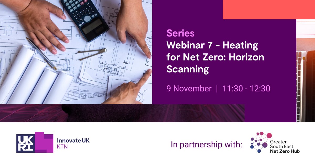 Do you work for a UK local authority? On 9 November, @KTNUK Net Zero Places Innovation Network and @GSENetZeroHub will host the final Webinar of their series exploring solutions for the future of heating. Register > bit.ly/3dVRh1j #LocalAuthority #NetZeroNow #Heating