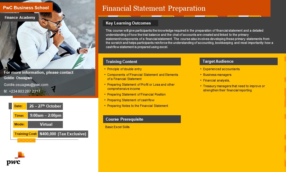 PwC Nigeria on Twitter "Register for our Finance Academy training on