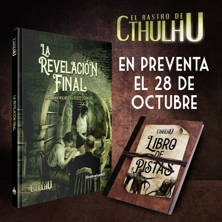 #SORTEO 📖 Este viernes, 28 de octubre, abrimos #preventa para «La revelación final» una campaña purista para #ElRastroDeCthulhu. Si te apuntas, te regalamos el Libro de Pistas para que no se te escape nada. 

¿Quieres el pack? Haz RT y sigue leyendo, que puedes ganar uno ⤵️