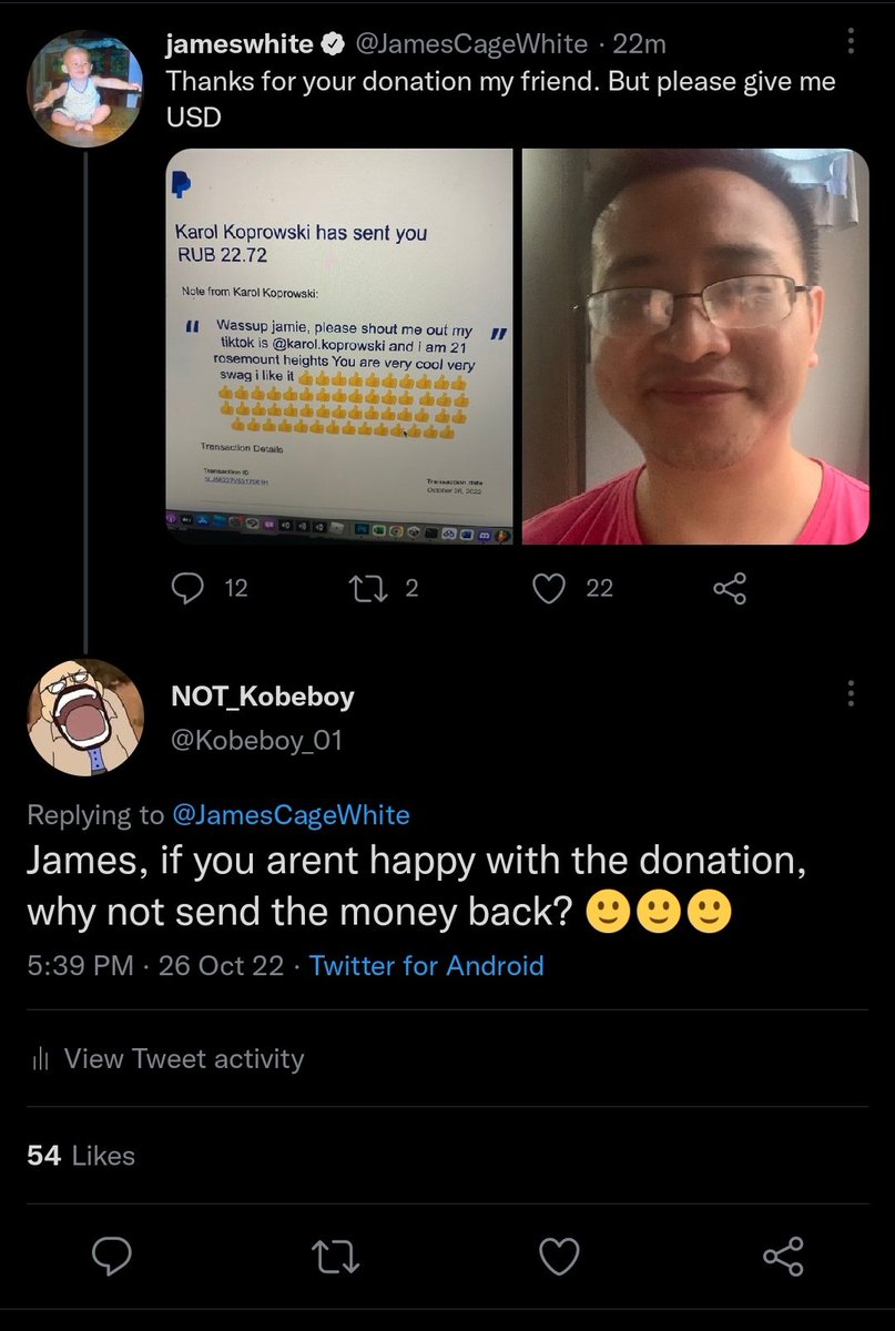 Kobeboy_01's tweet photo. Feeling good about Ratio-ing #JoblessJamesWhite. 😤😩👌 https://t.co/sffEWNp4kp