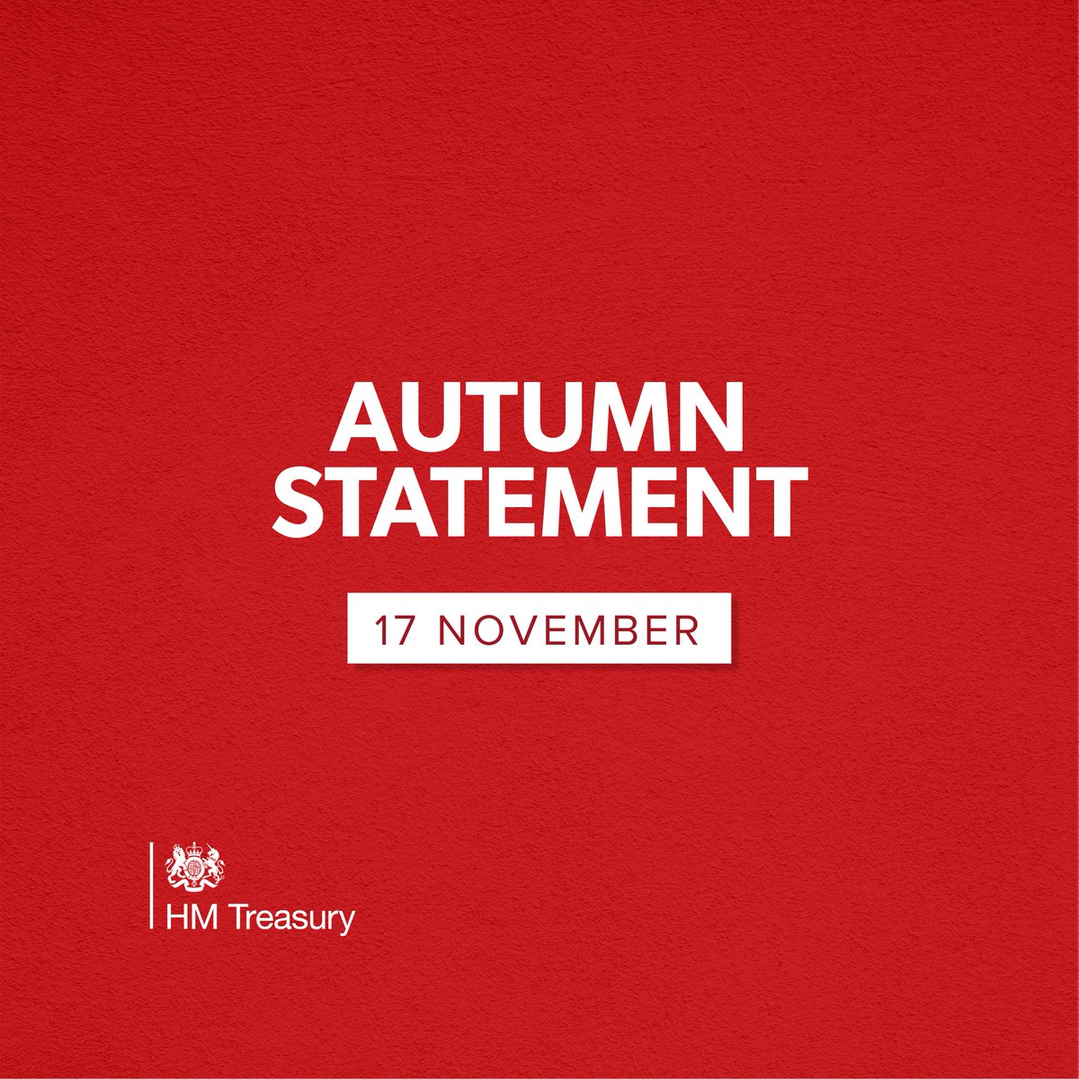 Prime Minister @RishiSunak & Chancellor @Jeremy_Hunt have agreed the Autumn Statement will be delivered on 17 November with an @OBR_UK forecast. It will contain the UK’s medium term fiscal plan to put public spending on a sustainable footing, get debt falling & restore stability.