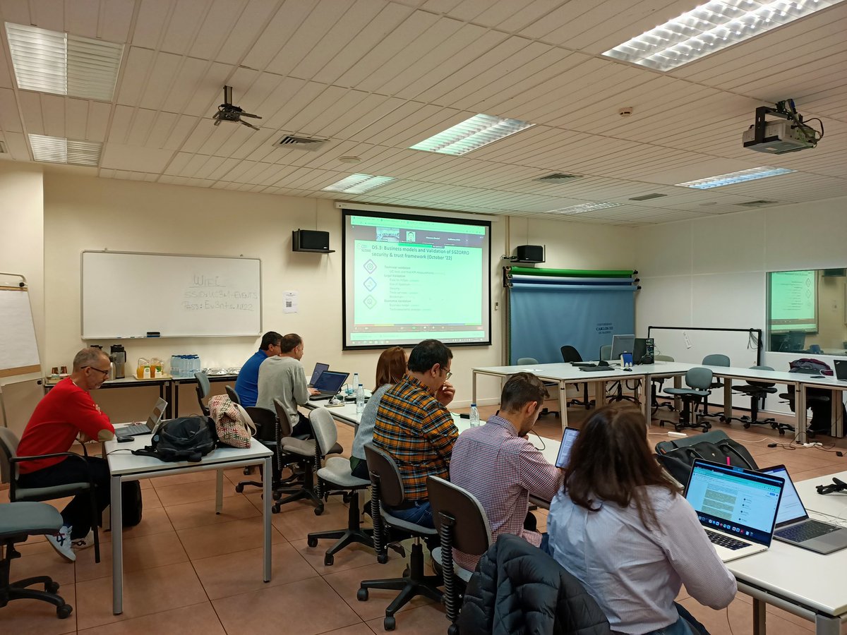5Gzorro's tweet photo. #5GZORRO GA#7 2°day of intense discussion and tuned on project outcomes by finalizing demos on UCs at @uc3m Leganés!

@i2CAT @MCAMalta @ARI_Atos @TelefonicaTech @IBMResearch @altice_labs @IntracomTelecom @FBK_research @ComunicareDigit @ubiwhere @NextworksSrl @UMU https://t.co/R25gw08jZW