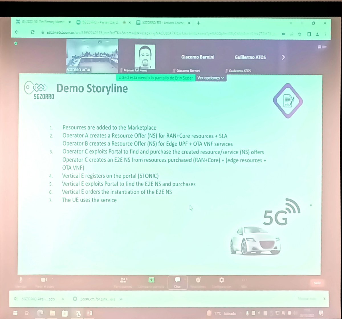 5Gzorro's tweet photo. #5GZORRO GA#7 2°day of intense discussion and tuned on project outcomes by finalizing demos on UCs at @uc3m Leganés!

@i2CAT @MCAMalta @ARI_Atos @TelefonicaTech @IBMResearch @altice_labs @IntracomTelecom @FBK_research @ComunicareDigit @ubiwhere @NextworksSrl @UMU https://t.co/R25gw08jZW