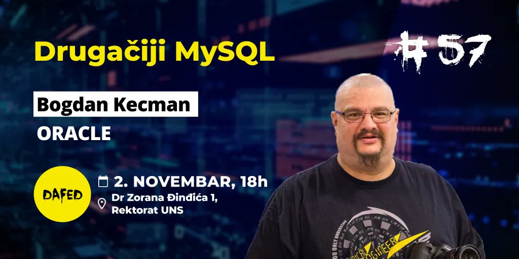 dafedorg's tweet photo. Koje su to tehnike i tehnologije korišćenja MySQL servera na način i u situacijama gde nikada ne bi očekivali MySQL?
Kakva je veza mobilne telefonije i MySQL servera?
Prijavite se na 👉 https://t.co/VRHdEtDeeI i vidimo se!
#dafed #dafednovisad #dafedassociation #mysql https://t.co/bXRSzGGXId