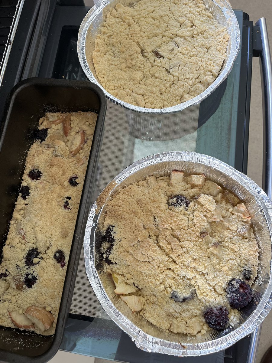 st_colmans's tweet photo. Some of the delicious fruit crumbles made by J1B this morning #homemadecooking #rubbinginmethod #fruitcrumbles #fiveaday https://t.co/9CjoX8MIxh