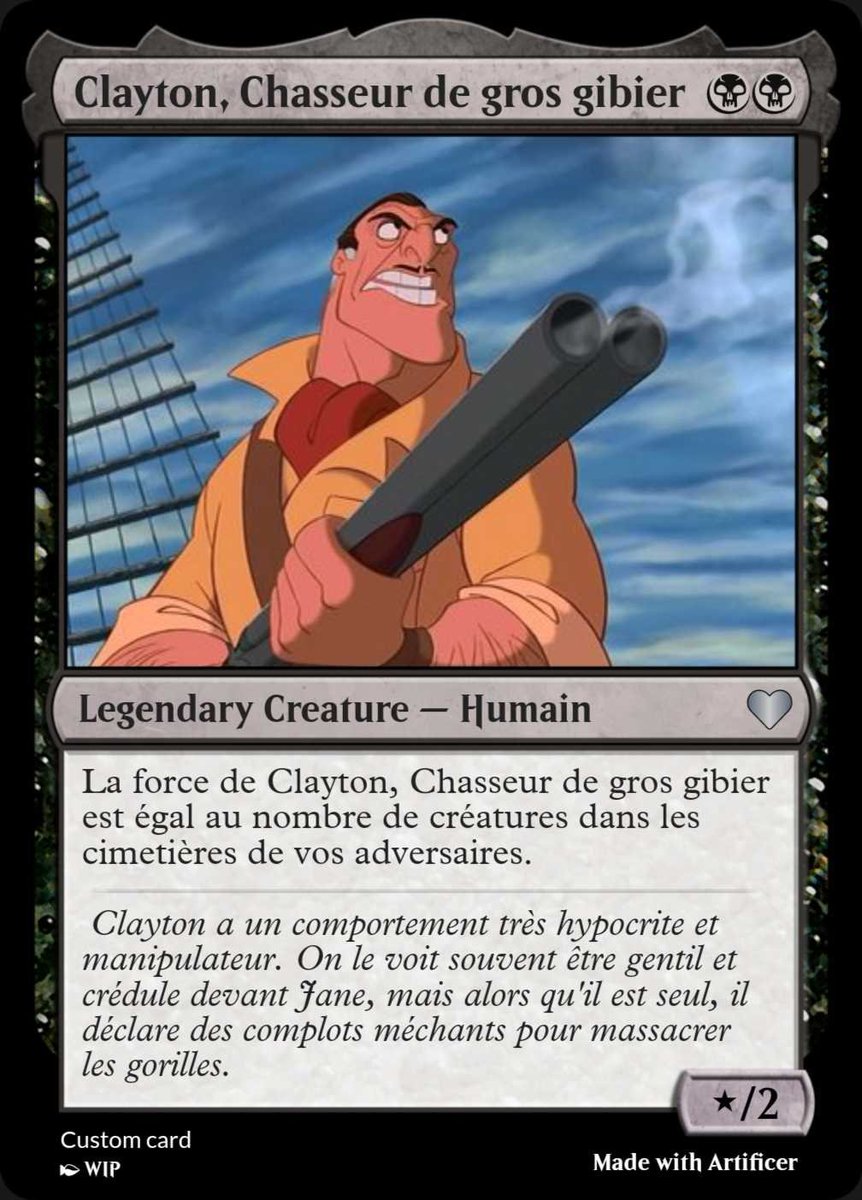Azeroto_'s tweet image. #MagicTheGathering                   #proxymagic 
#kingdomhearts
La carte du jour est : Clayton, Chasseur de gros gibier