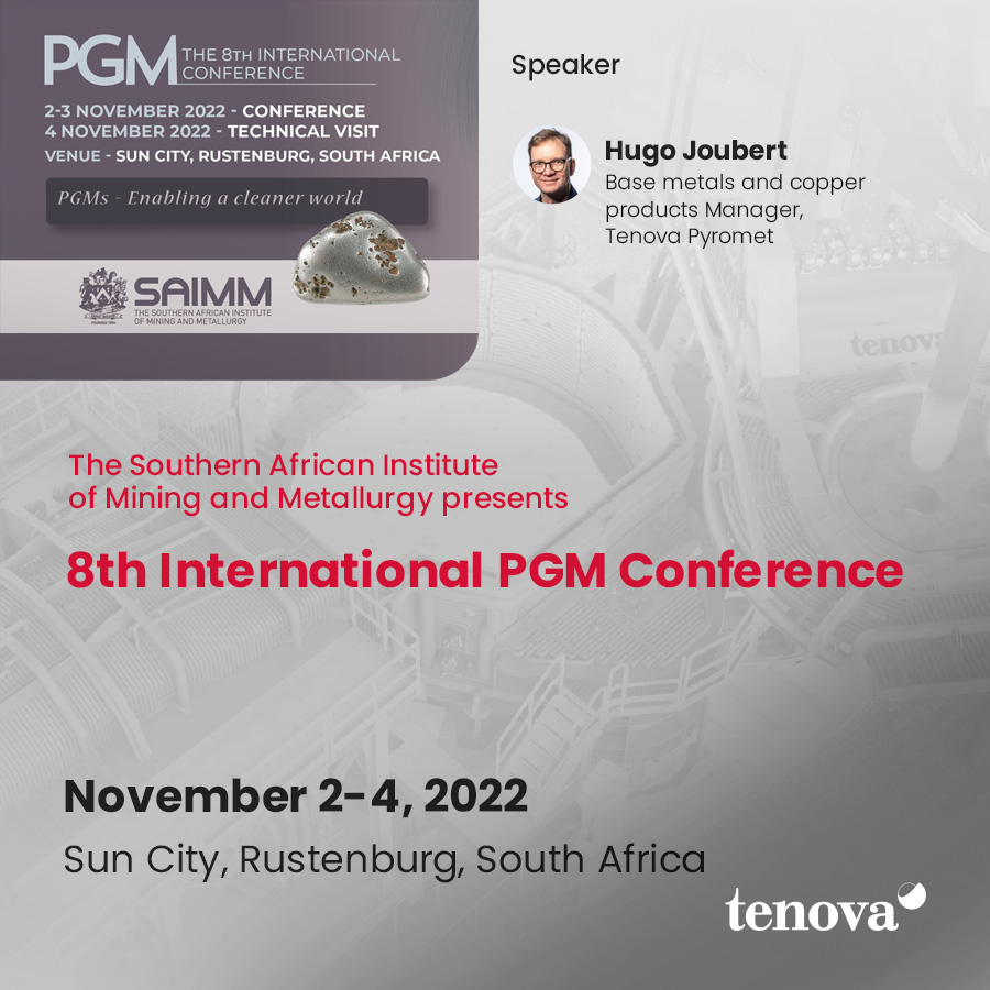 tenovagroup's tweet photo. The #platinum industry is rapidly evolving. On November 2, Hugo Joubert will present the expertise of Tenova Pyromet in this sector at the 8th International #PGM Conference organized by @SAIMM1 
Discover more on our website! https://t.co/tW8AOv47OE https://t.co/rhBeegSBBo