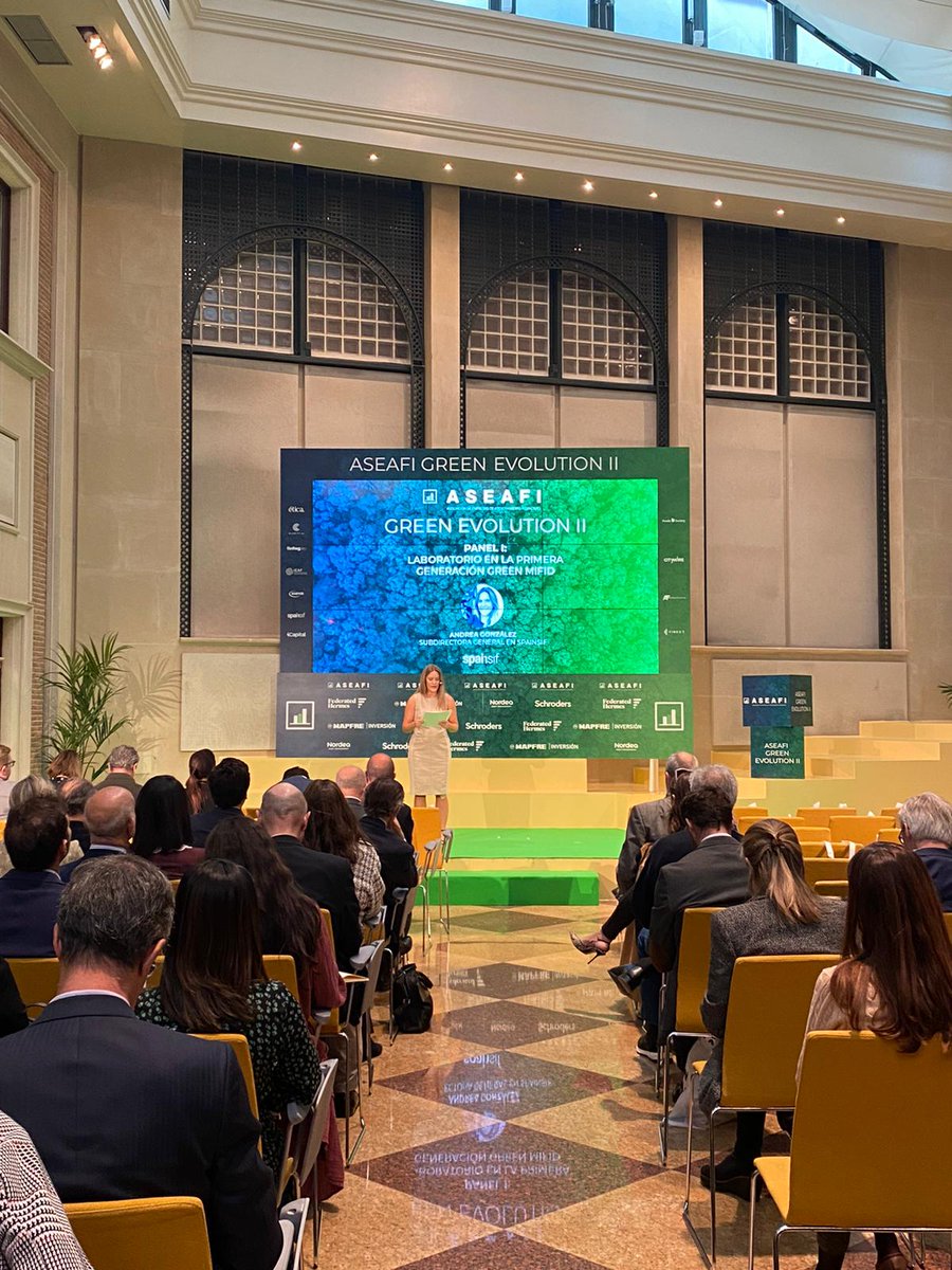 ASEAFI's tweet photo. 🗣 Damos paso a Andrea González, subdirectora general de @Spainsif, quien hablará sobre el Laboratorio en la primera generación de Green #MiFID. 
#ASEAFIGreenEvolution #ESG #eventosASEAFI https://t.co/5jmEVHblnB