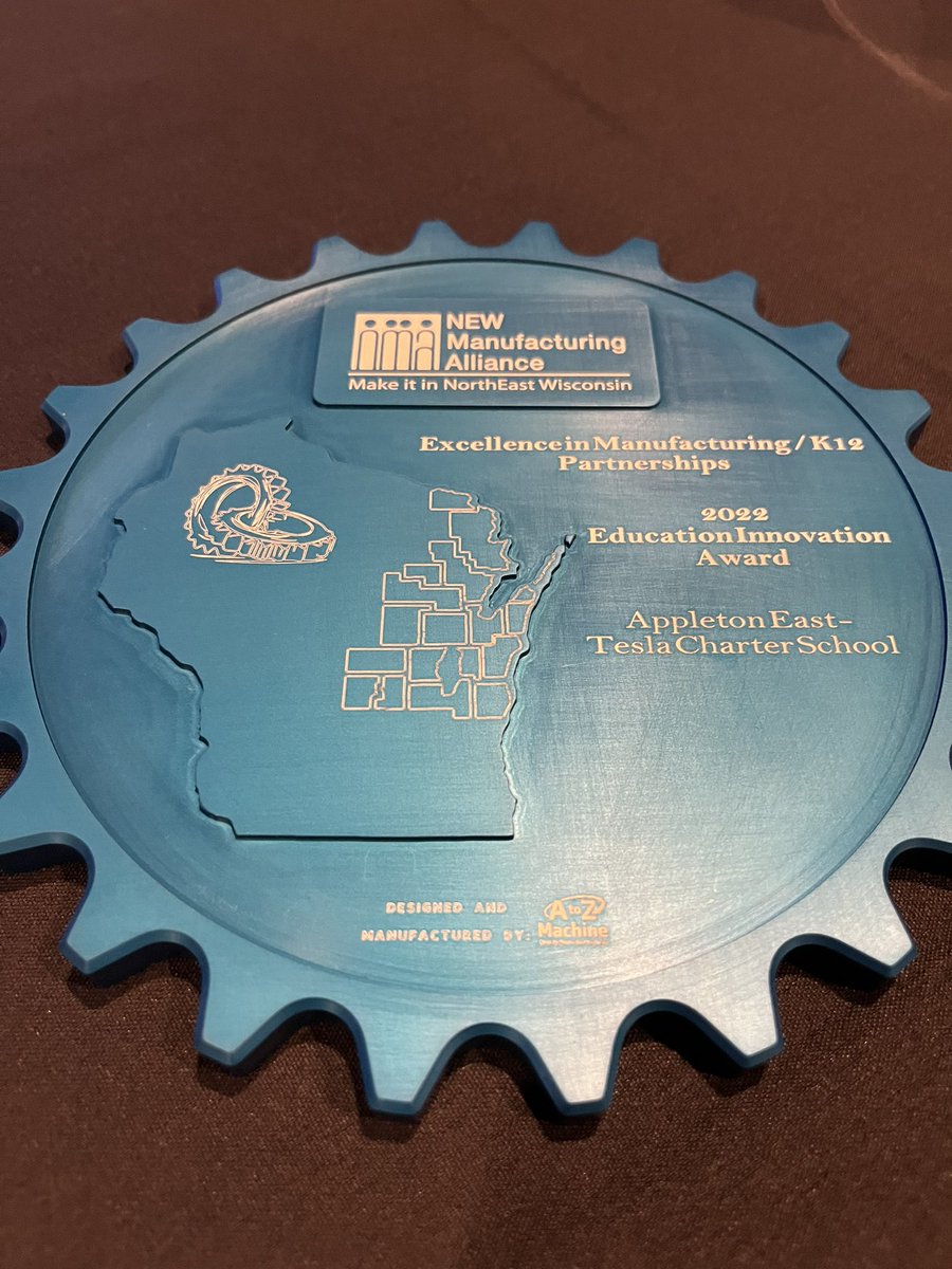 Jacque Smedberg (@jsmedberg) on Twitter photo Congratulations to <a href="/AppletonEast/">Appleton East</a> <a href="/teslacharter/">Tesla Charter</a> Technology and Engineering teachers for winning the Education Innovation award from the NEW Manufacturing Alliance! The partnerships between manufacturers and educators make this happen. Thank you to our partners!! Congratulations to <a href="/AppletonEast/">Appleton East</a> <a href="/teslacharter/">Tesla Charter</a> Technology and Engineering teachers for winning the Education Innovation award from the NEW Manufacturing Alliance! The partnerships between manufacturers and educators make this happen. Thank you to our partners!!