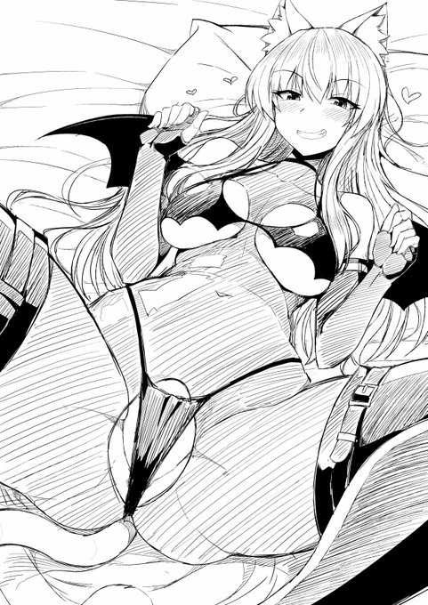 ハロウィンにサキュバスコスでお菓子を搾り取るお姉さんがほしいラフです。 