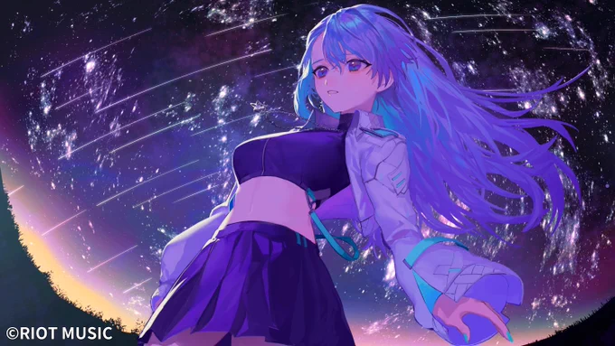 凪原涼菜さんの「Meteor」カバー動画のイラストを担当させていただきました! 