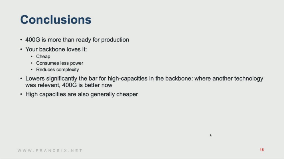 acontios_net's tweet photo. Although we do not have any clue about the reliability of the solution, it's cheaper, and with reduced complexity: Go 400G ! #ripe85 https://t.co/nbdCuf9zng