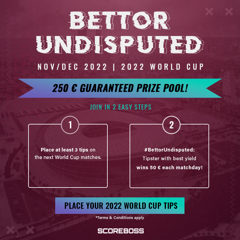 ScoreBoss_EN's tweet photo. 📢New competition alert!!! 

#Bettorundisputed is back with the WorldCup! ⚽

Join us here! 👇

https://t.co/xsty8MNNb7

** ScoreBoss Competitions are 100% FREE. No real money wagering is required to participate! **

#ScoreBoss https://t.co/60XrvBKAhO
