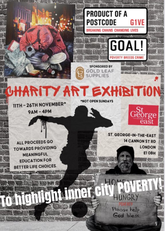 ProductPostcode's tweet photo. @chealpauljr I’d like to invite to you this exhibition at 1:00 🕐 11th Nov to highlight inner city poverty https://t.co/9uvZSKNdkT