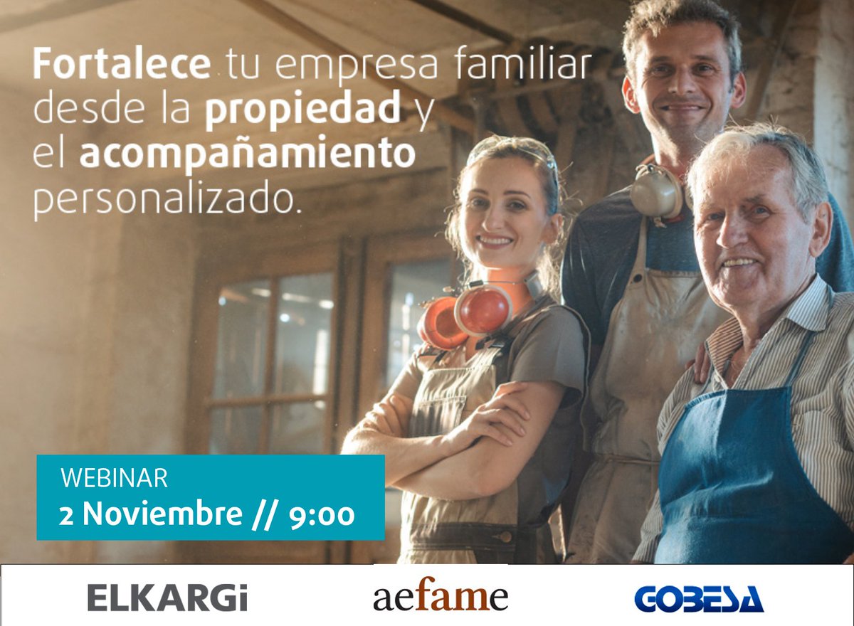 🎯 Zuretzat, famili-enpresa 👉🏻 zure proiektua, #jabetzatik eta #bidelagun izatetik sendotu ezazu 
#webinar berria🗓️ azaroak 2🕡 9:00etan
by #elkargi &amp; <a href="/AefameEuskadi/">Aefame</a> <a href="/Gobesa_SA/">Gobesa</a>

📍izen-ematea 👉🏻cutt.ly/VNsRUnq