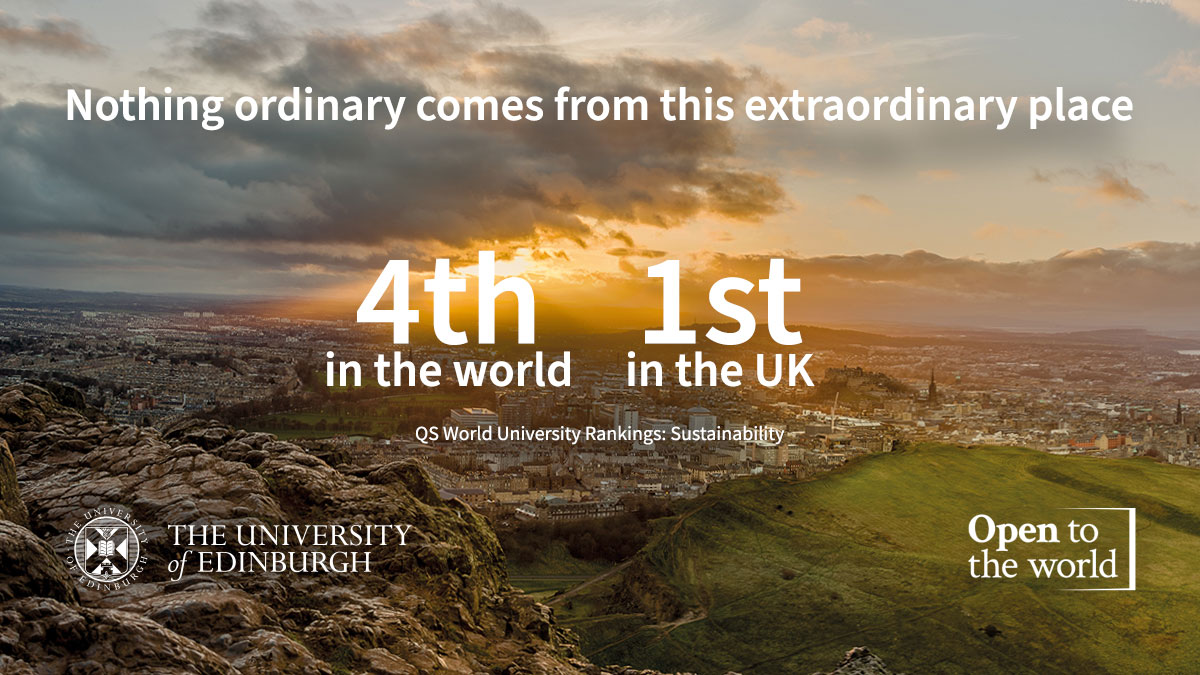 We’ve been named as the top institution in the UK for sustainability in the QS World University Rankings. The University has also placed 4th globally out of 700 higher education institutions listed in the world rankings: edin.ac/3Da3715 #QSWUR @TopUnis @worlduniranking