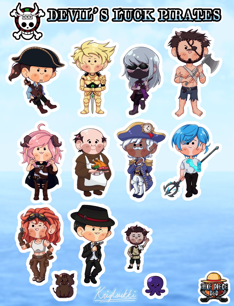 Kriz(Curry) on Twitter "One Piece DnD Devil’s Luck Pirates Crew