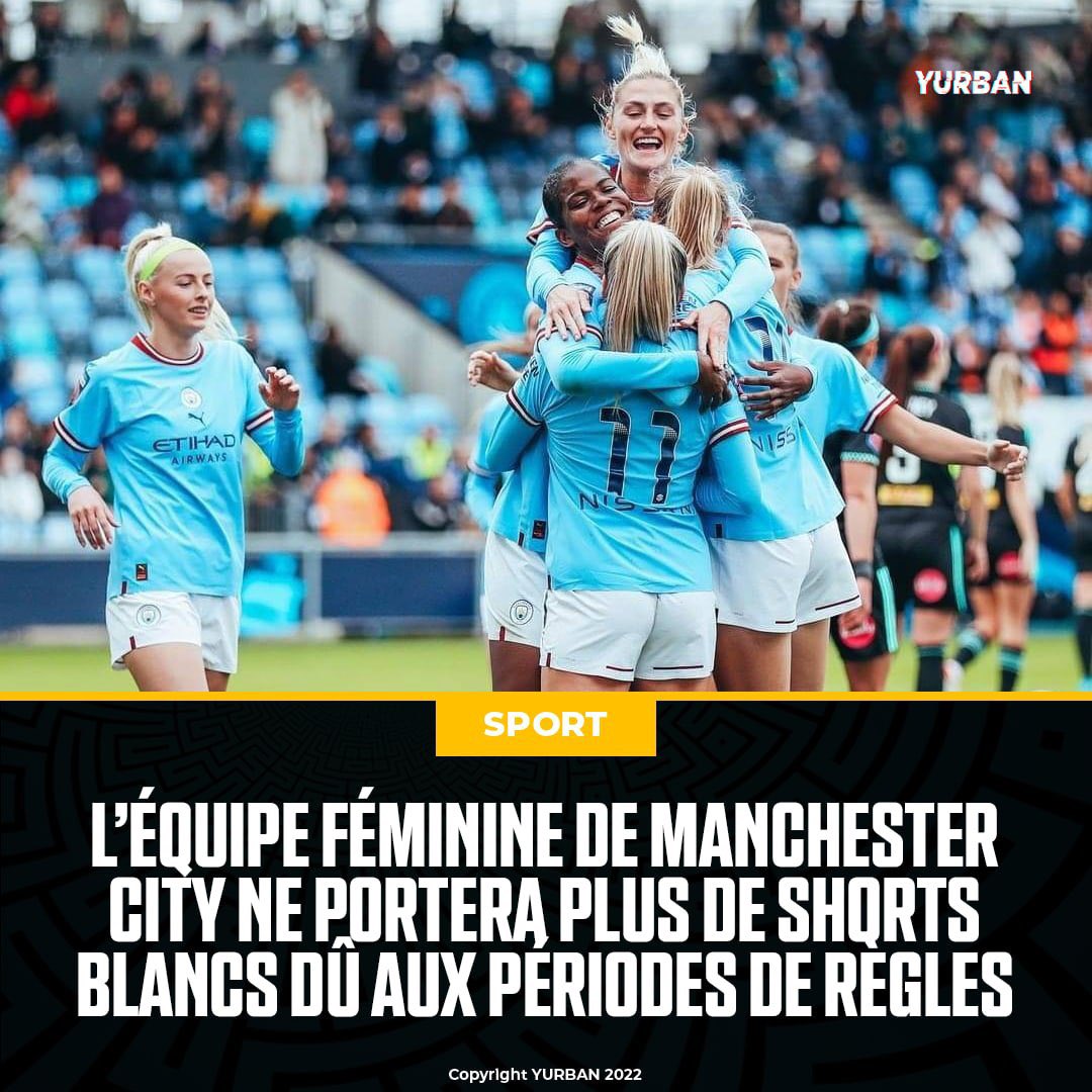 Y_urbn's tweet photo. Pour que les joueuses se sentent le plus à l’aise en période de règles L’équipe féminine de Manchester City ne portera plus de shorts blancs. https://t.co/cb6wKgGDru
