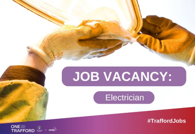 We're looking for a bright spark to join our Street Lighting team. If you're a qualified electrician, with a C/class 2 driving licence, apply now at amey.co.uk/talent-link/ex…

Salary: up to £36k
Deadline: 31 December 2022
#TraffordJobs