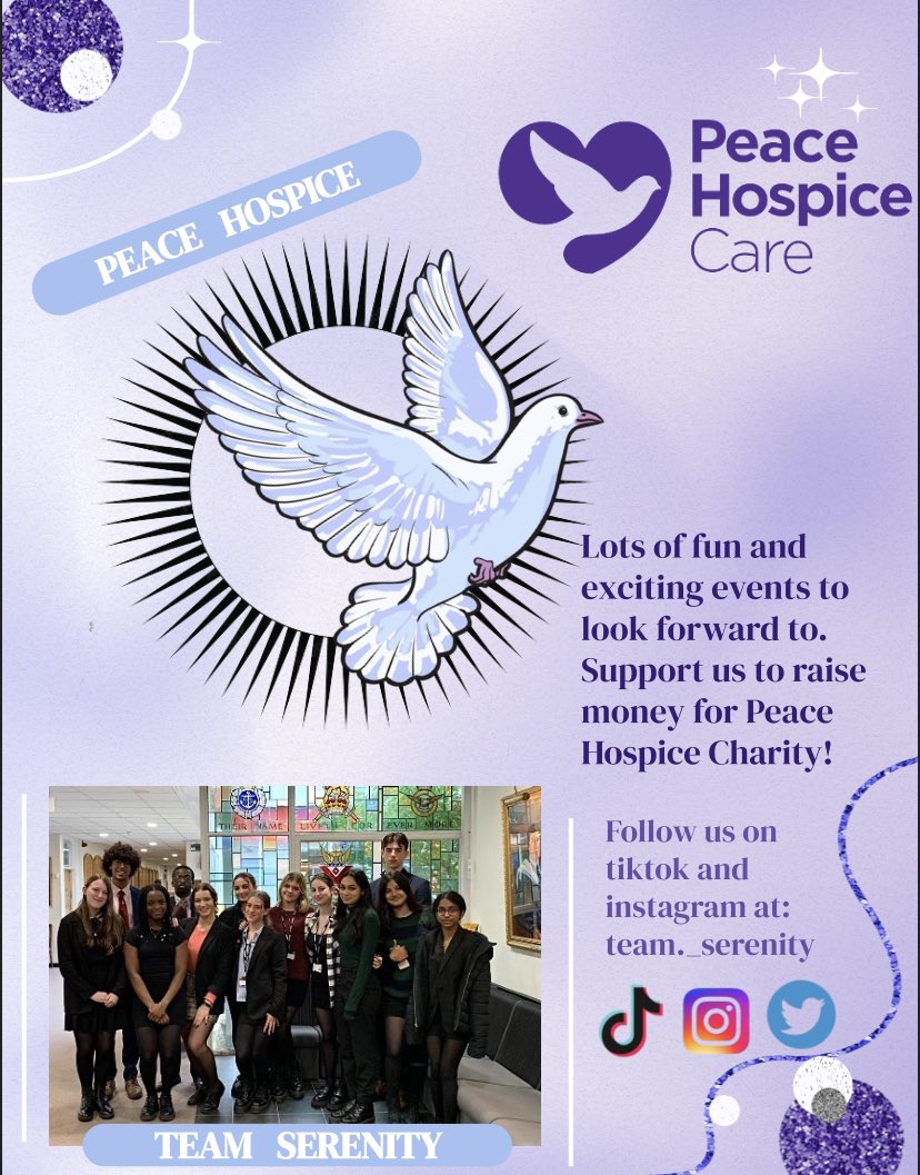 team_serenity1's tweet photo. Make sure to follow us on TikTok, Twitter and Instagram to find out more about our events💜! #peacehospicecare #teamserenity @ParmitersSchool https://t.co/LHPheLROel