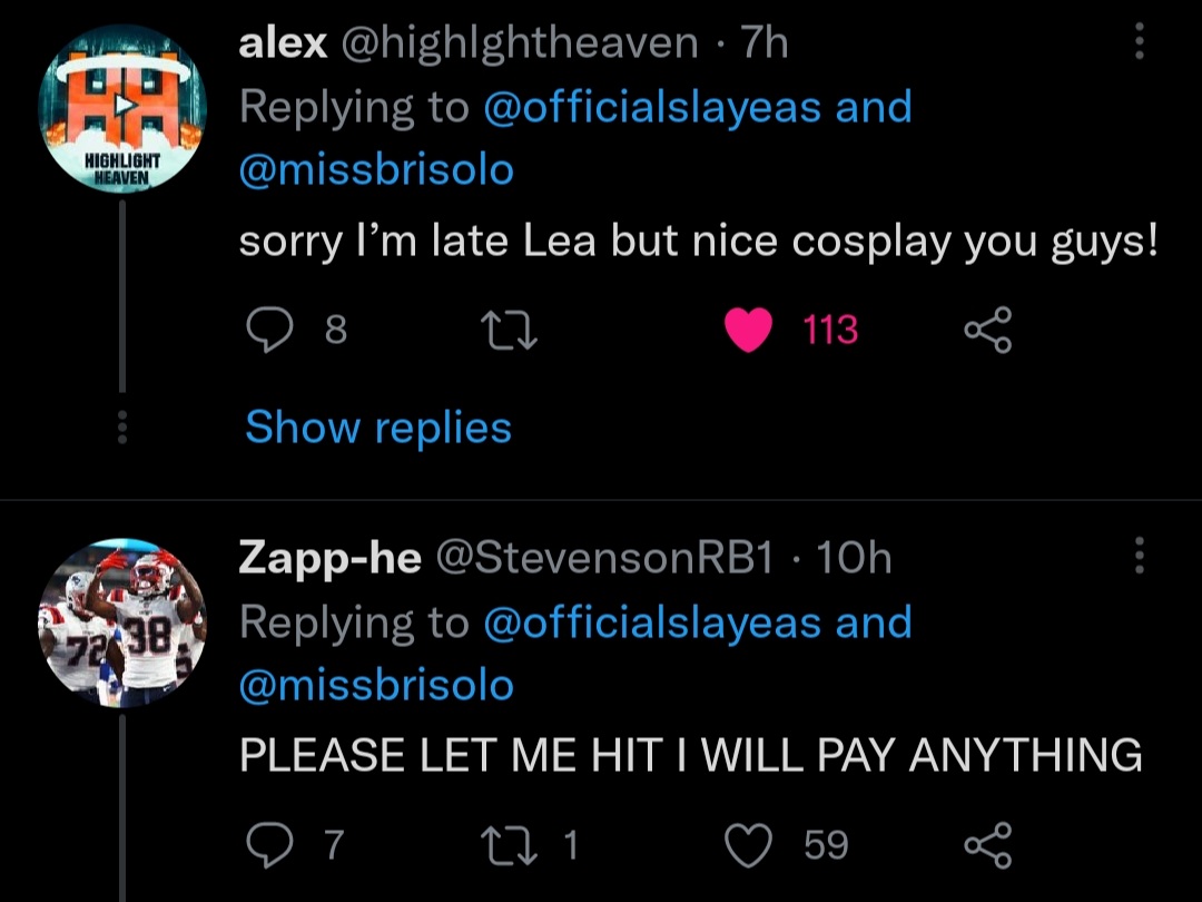 alex on Twitter: "@officialslayeas @missbrisolo sorry I’m late Lea but