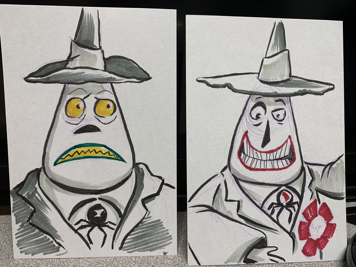 ArtistGamedev's tweet photo. Down to the wire on today’s sketches. #asketchforlunch #NightmareBeforeChristmas https://t.co/zkoKf6F2e4