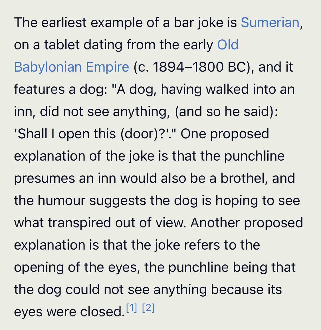 Proof that comedy has just been declining and we’ll never be as funny as the ancient Sumerians.