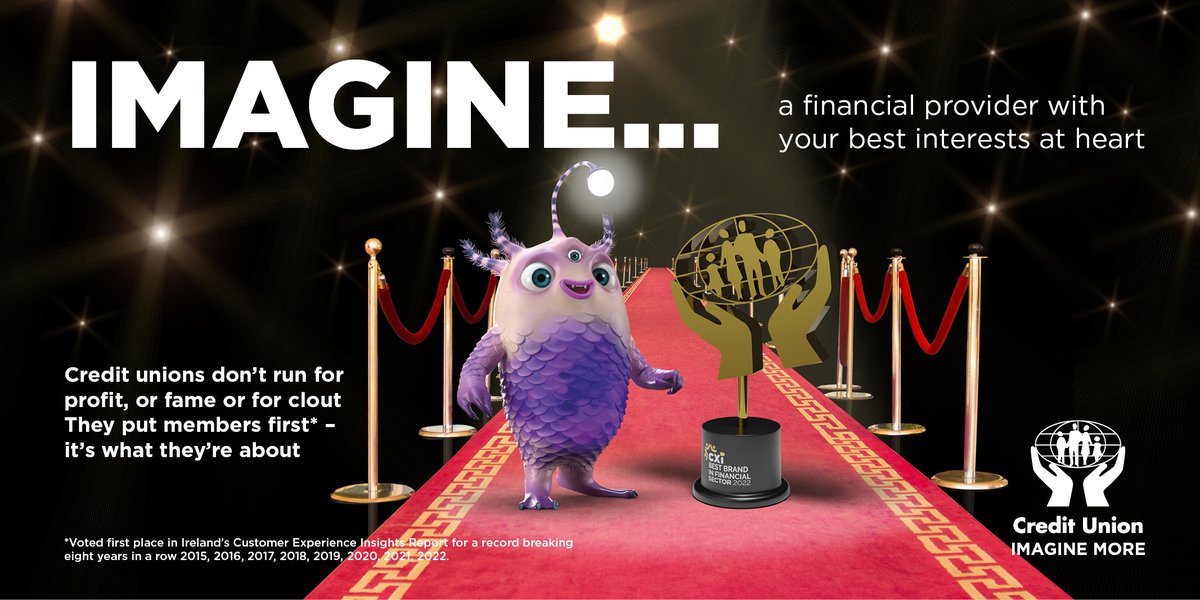 For an unprecedented eight consecutive year, Credit Unions have claimed the top position for the best customer experience in Ireland at the official CXi awards. 
#imaginemore #Cxi2022