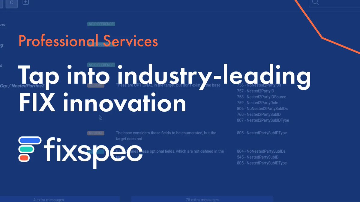Tap into industry-leading FIX innovation.
 
FixSpec actively supports connectivity teams with business-critical #FIX #tools, #systems, and #documentation through professional services and flexible onboarding teams. 

Find out more @
buff.ly/3DuVqDY