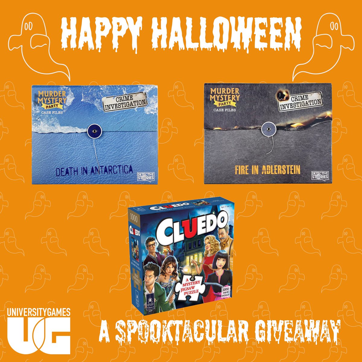 ugames_uk's tweet photo. Spooktacular Halloween Giveaway!👻🎃
To be in with a chance of winning this Halloween bundle of murder mystery games and puzzles 
• RT &amp; Follow
• Comment: #HalloweenGiveaway 
Closes: 8pm 31/10/2022, UK only, Full Ts&amp;Cs on FB &amp; IG #Giveaway #win https://t.co/iEGMvEjZ4s