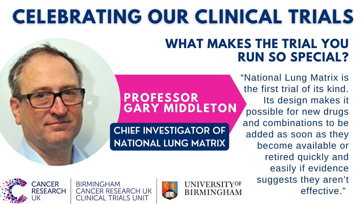 Birmingham Cancer Research UK Clinical Trials Unit (@crctu) on Twitter photo Prof Gary Middleton on the National Lung Matrix Trial to find more tailored treatments for lung cancer, funded & supported by <a href="/CRUKresearch/">Science and Innovation at Cancer Research UK</a> <a href="/ECMC_UK/">ECMC Network (@ecmc-uk.bsky.social)</a> #lungcancer #lungmatrix #precisionmedicine Prof Gary Middleton on the National Lung Matrix Trial to find more tailored treatments for lung cancer, funded & supported by <a href="/CRUKresearch/">Science and Innovation at Cancer Research UK</a> <a href="/ECMC_UK/">ECMC Network (@ecmc-uk.bsky.social)</a> #lungcancer #lungmatrix #precisionmedicine
