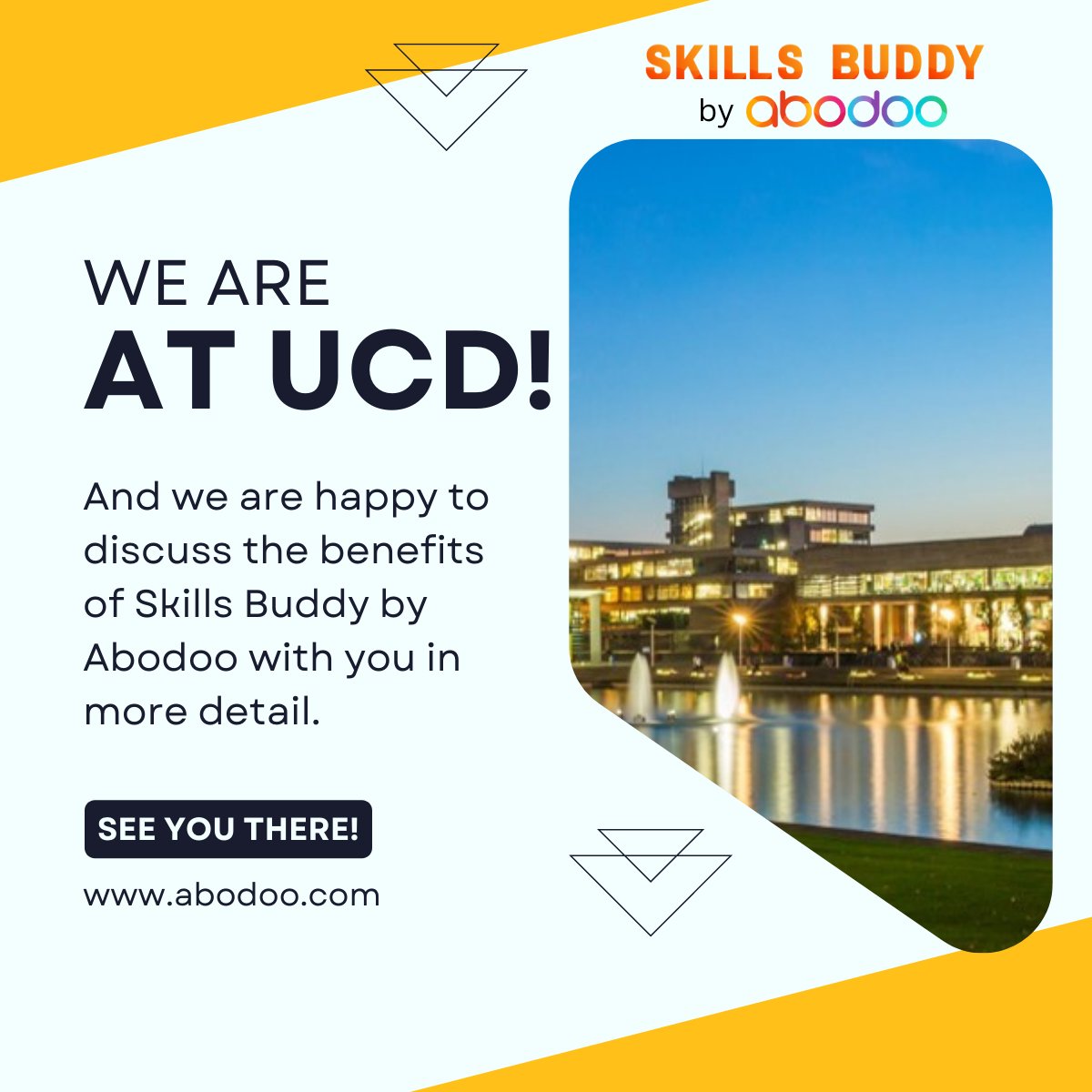 @AbodooLtd is at <a href="/ucddublin/">University College Dublin</a> today to participate in the grand conference of #IAUdublin2022 and is delighted to share that we launched a 'Skills solution' for Universities and Colleges to adapt quickly and keep up with this ever-changing landscape of modern education delivery.